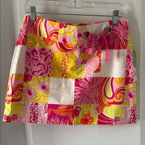 Lilly Pulitzer Palm Beach Rory Skort Multi Kings King Court Patch  SZ 8 Stretch - Picture 2 of 14